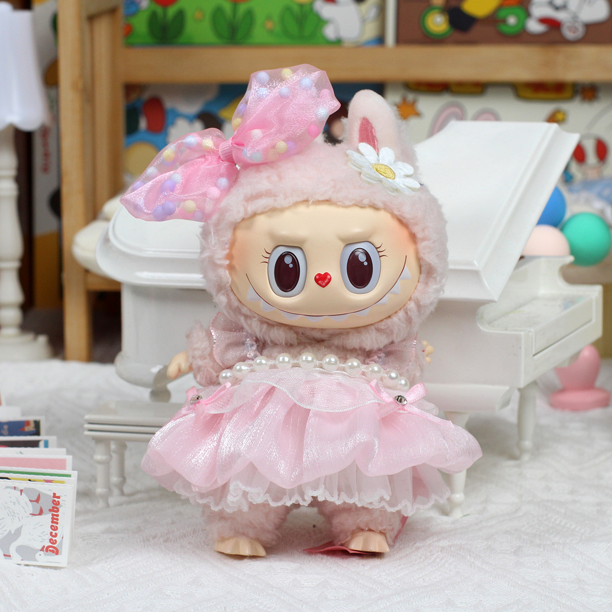 4inch bag charm cute custom clothes outfits - pink dress - 020233