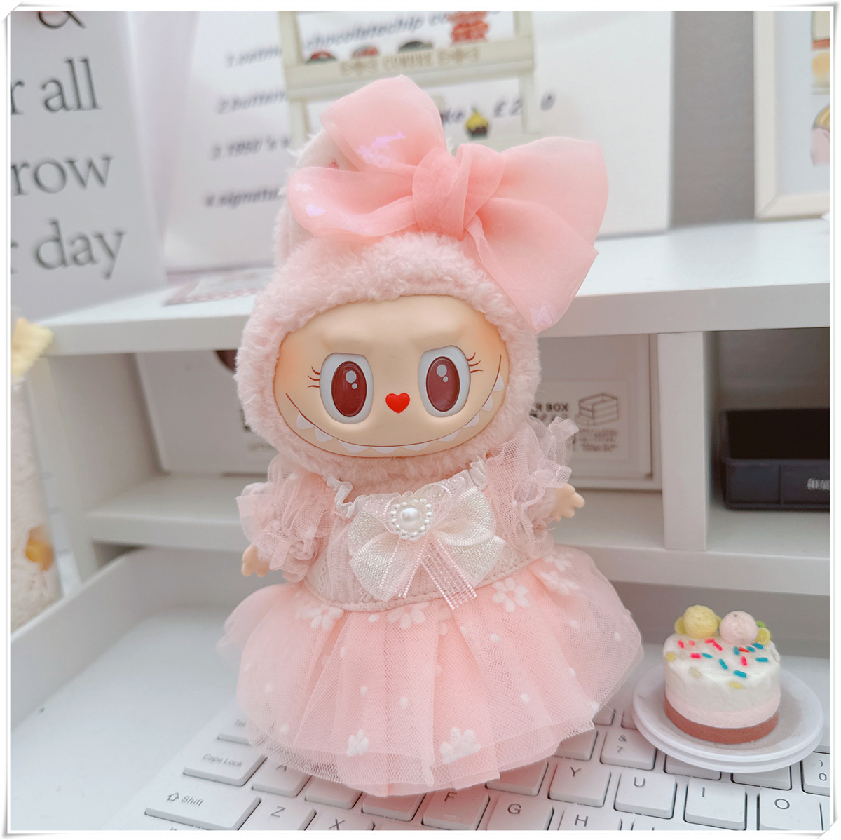4inch bag charm cute custom clothes outfits - pink dress - 0507