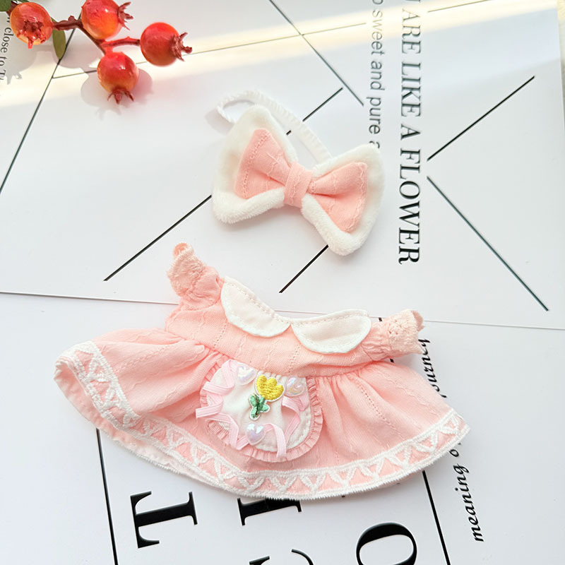 4inch bag charm cute custom clothes outfits - pink flower dress