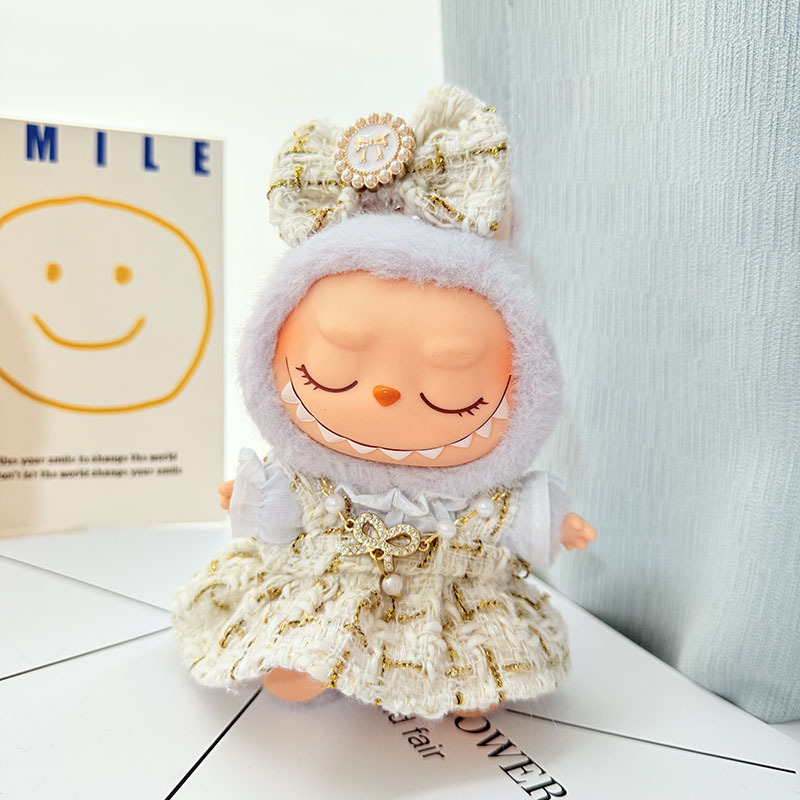 4inch bag charm cute custom clothes outfits - Elegant dress with necklaces