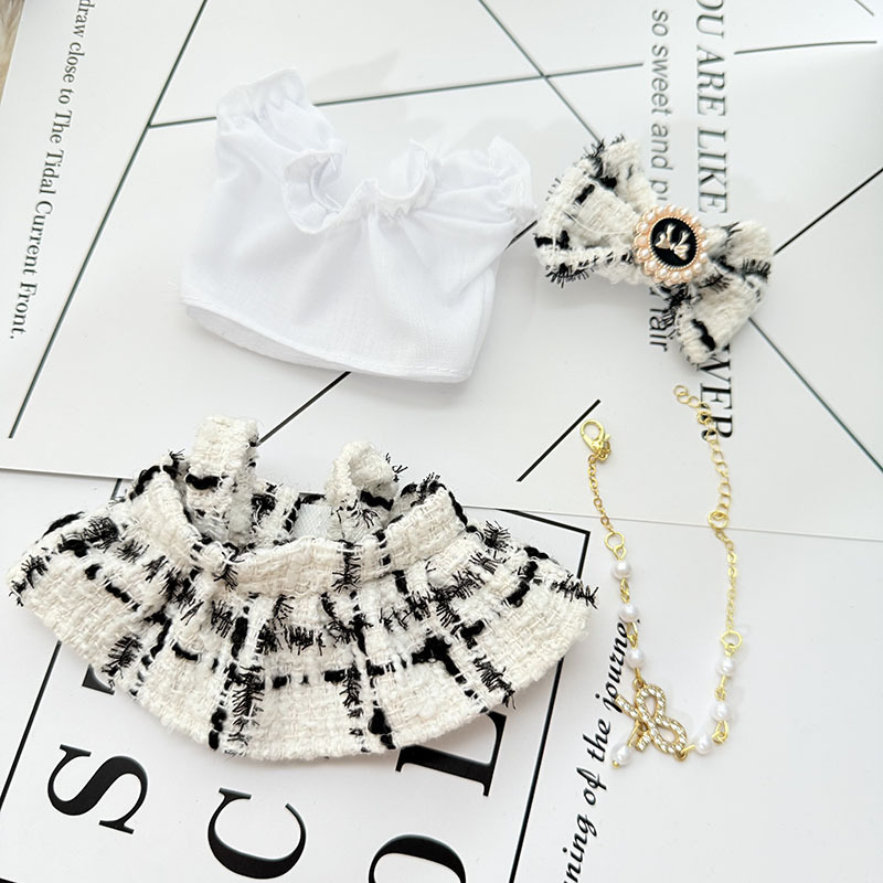 4inch bag charm cute custom clothes outfits - Elegant dress with necklaces