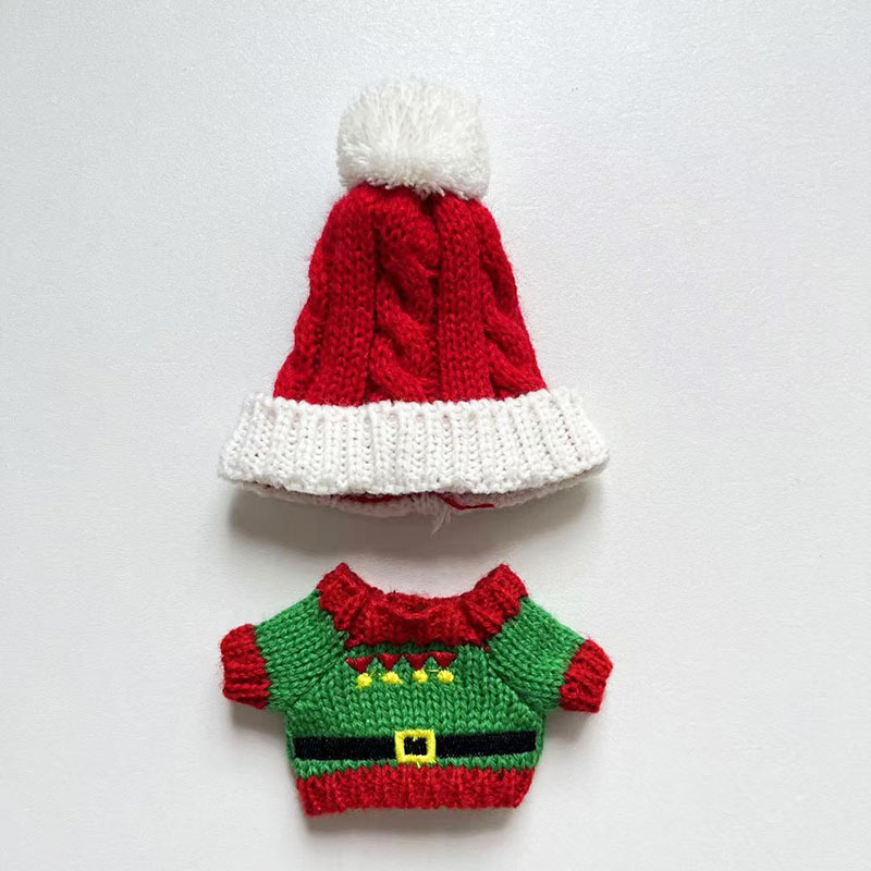 4inch bag charm cute custom clothes outfits - Christmas sweater set - 020211/020212