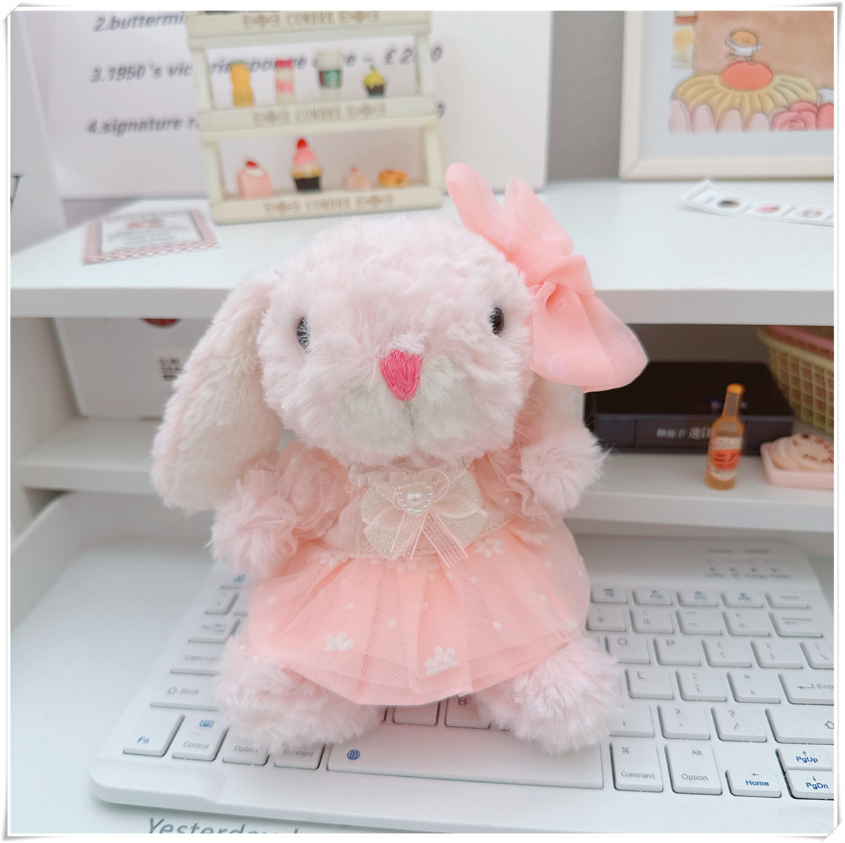 4inch bag charm cute custom clothes outfits - pink dress - 0507