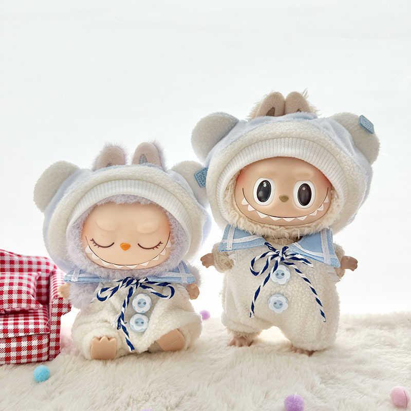 4inch bag charm cute custom clothes outfits - white bear - 021803