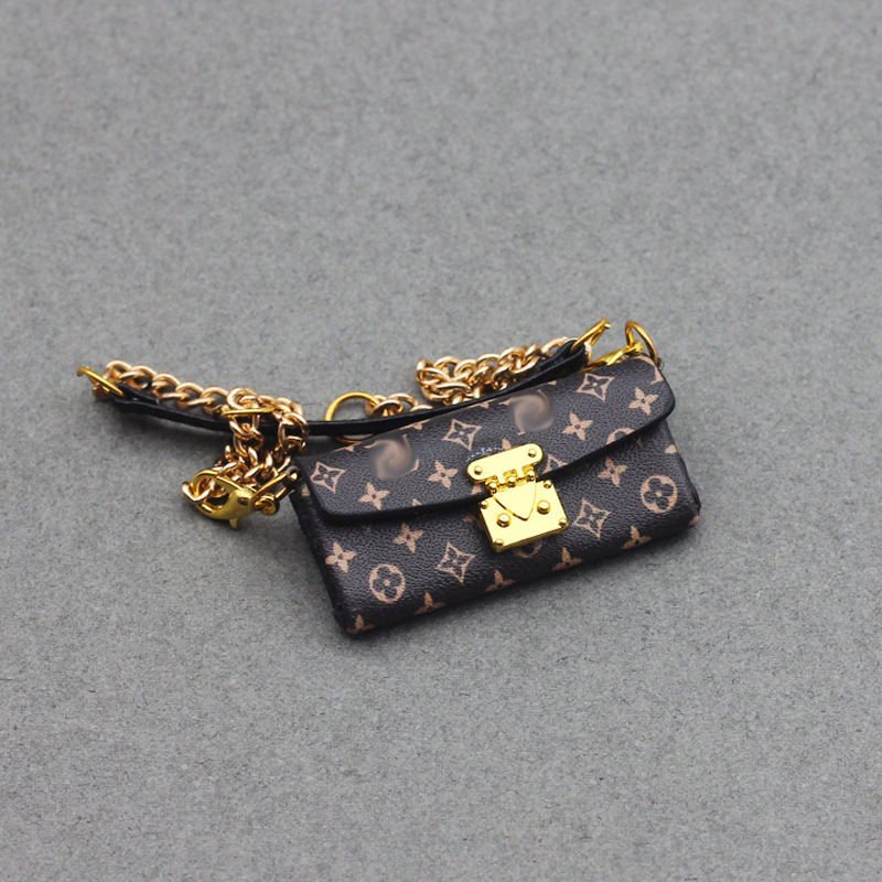 4inch bag charm cute custom bags - dark brown/light brown purse bags