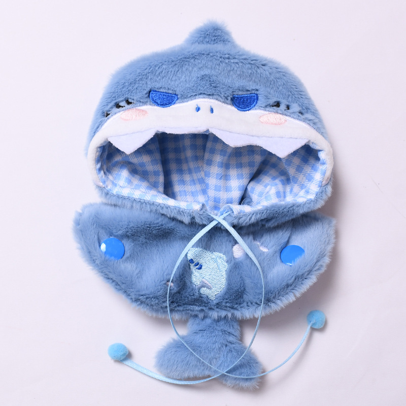 4inch bag charm cute custom clothes outfits - blue shark animal cloak - 053105