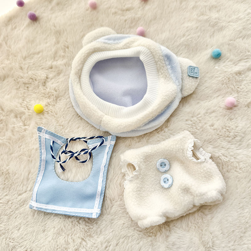 4inch bag charm cute custom clothes outfits - white bear - 021803