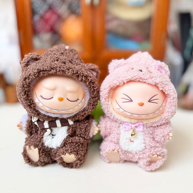 4inch bag charm cute custom clothes outfits - brown & pink bear - 021804/021805