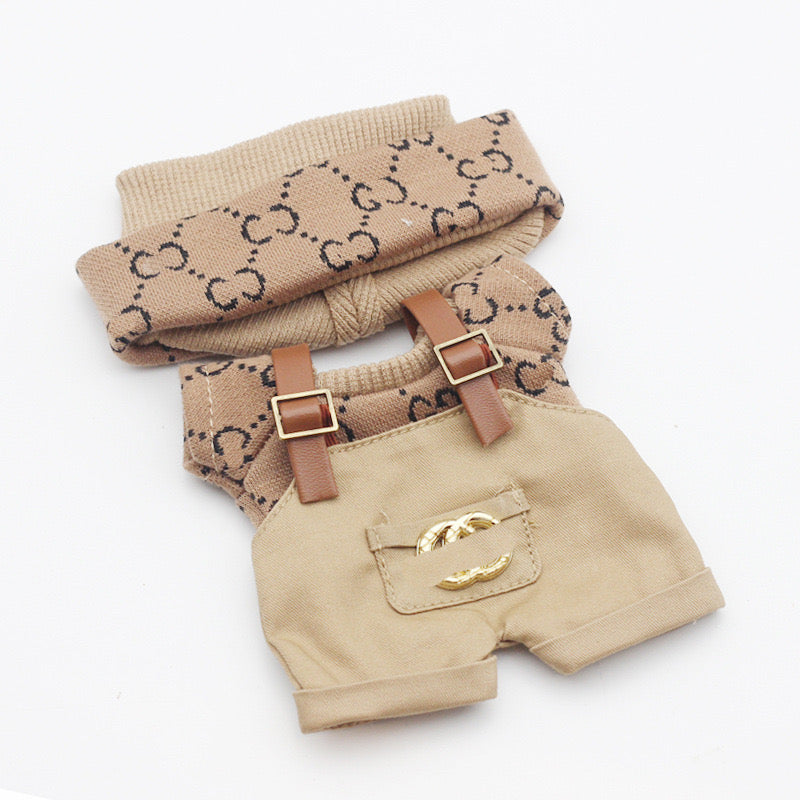 Labubu 4inch bag charm clothes outfits - GG logo - 062342