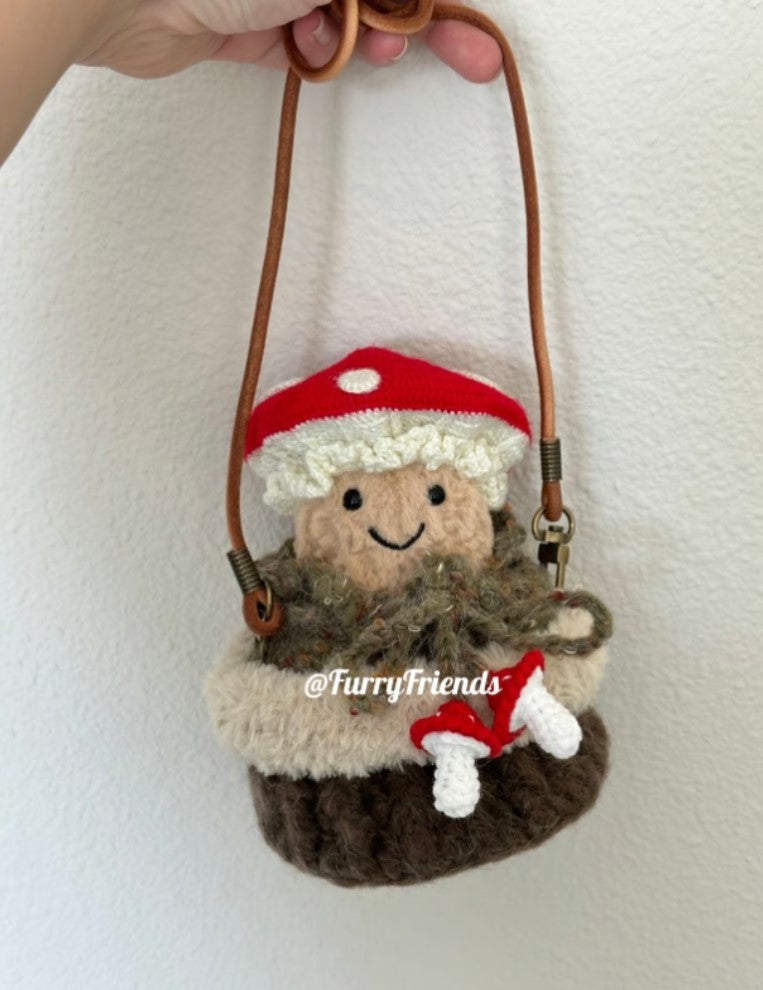 jellycat amusable peanut/small peanut penguin cute outfit - mushroom