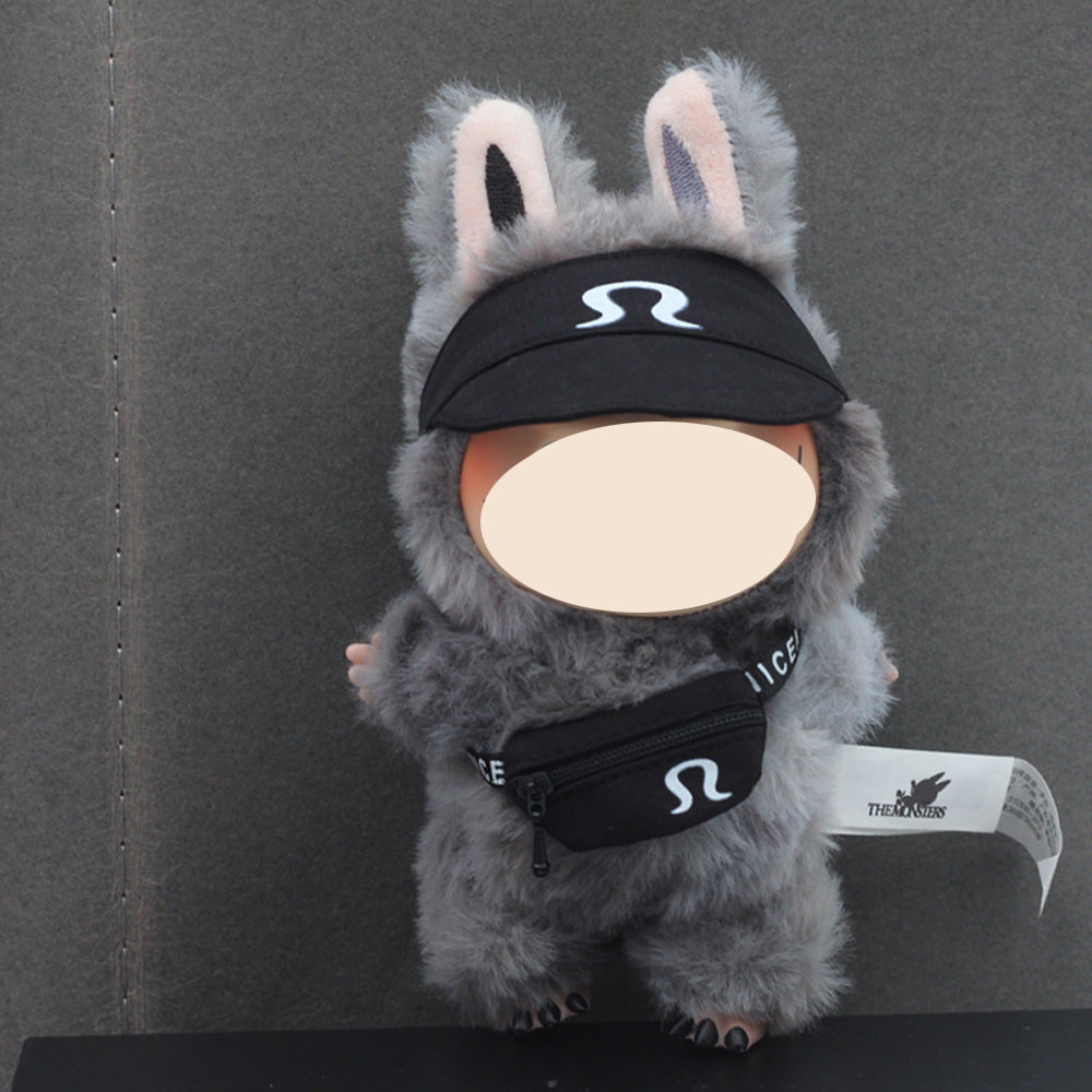 Labubu 4inch bag charm clothes outfits - lulu logo hat & bag- 0623H04 & 0623B95