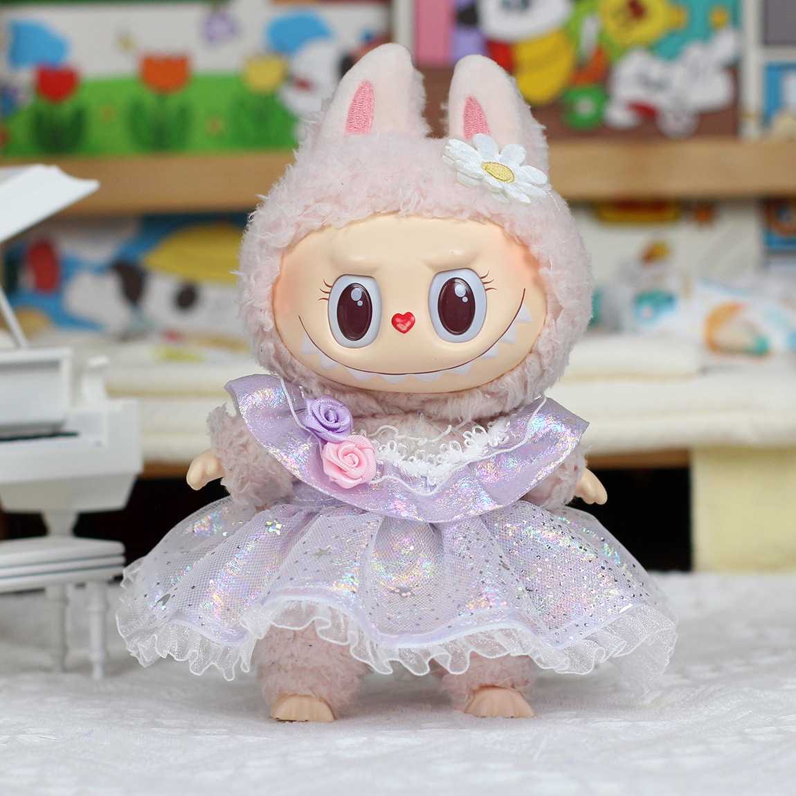 4inch bag charm cute custom clothes outfits - purple dress - 020231