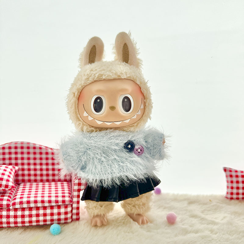 4inch bag charm cute custom clothes outfits - white/blue/pink sweater with skirt - 021823/021824/021825