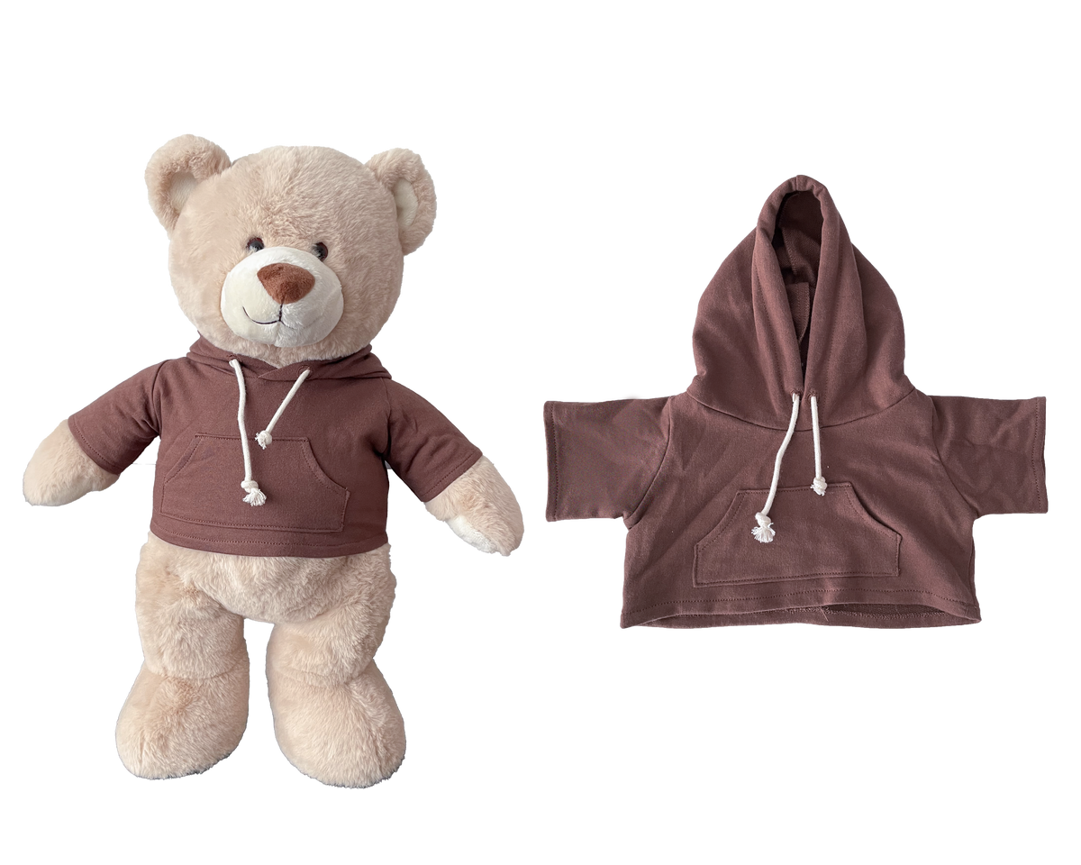 Dark Brown Hoodie for Bartholomew Bear Plush – 14-Inch Outfit