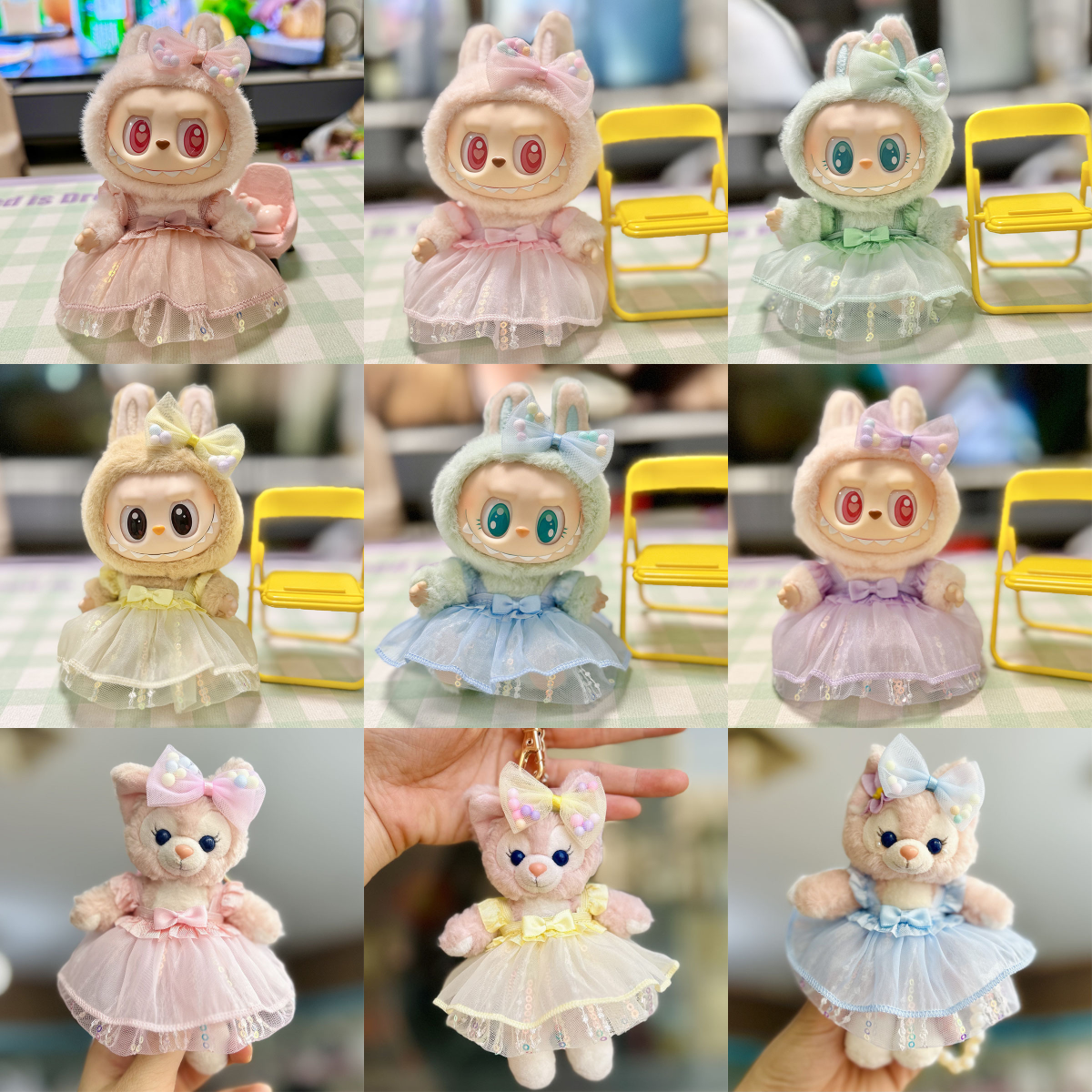 4inch bag charm cute custom clothes outfits - colorful dress - 020224/020225/020226