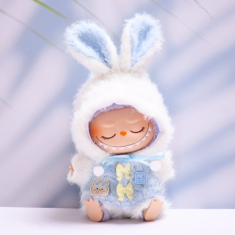 4inch bag charm cute custom clothes outfits - Blue and pink bunny