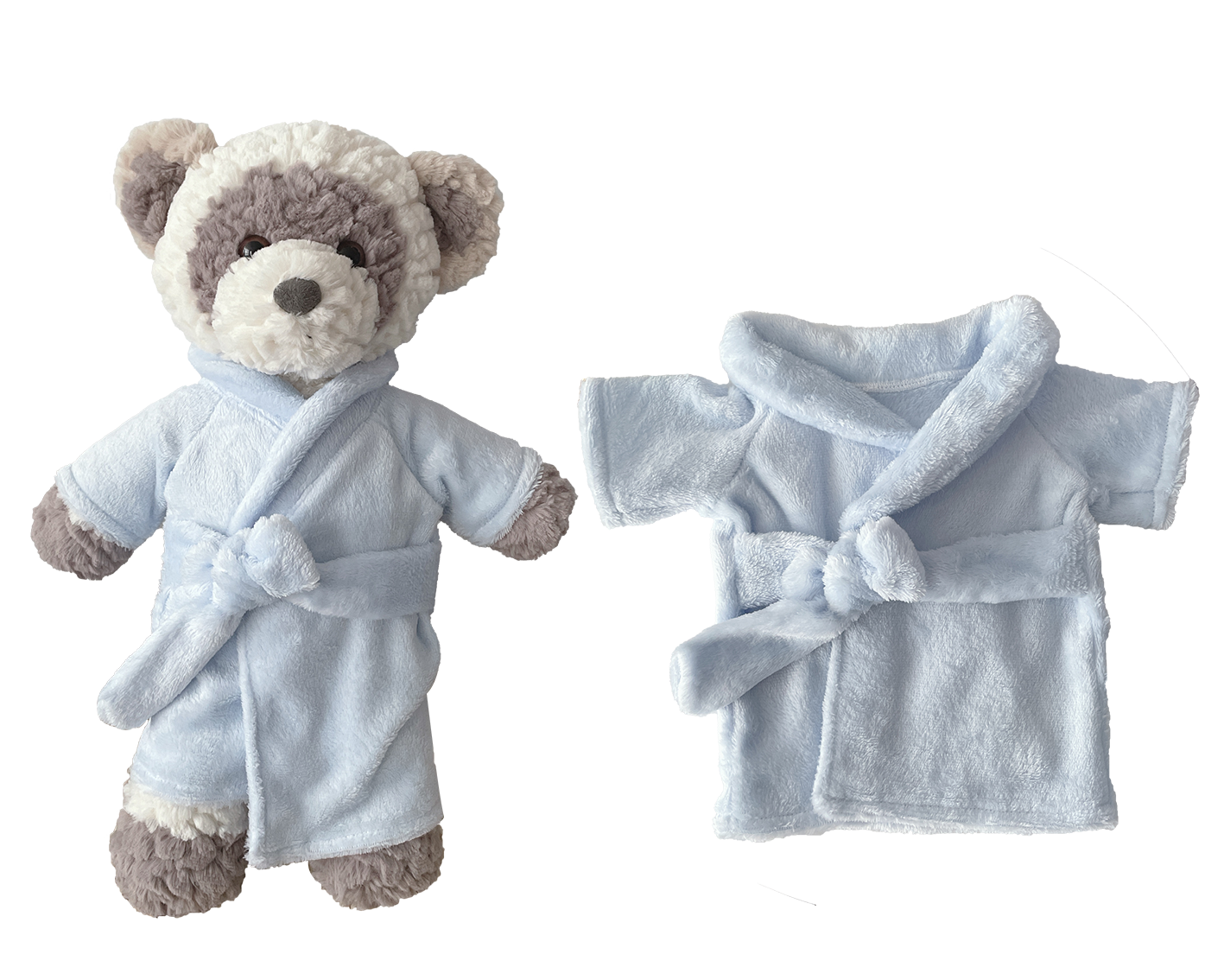 Large Bartholomew Bear & 16" Plush Clothes Outfit - Light Blue Bathrobe