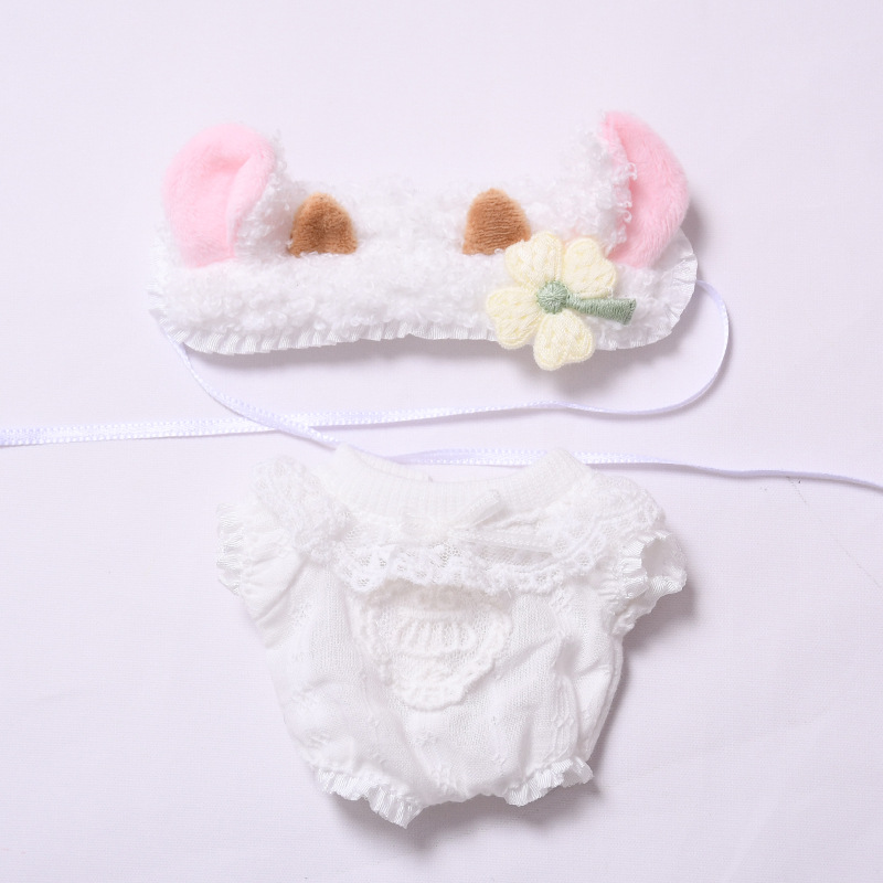 4inch bag charm cute custom clothes outfits - white lamb