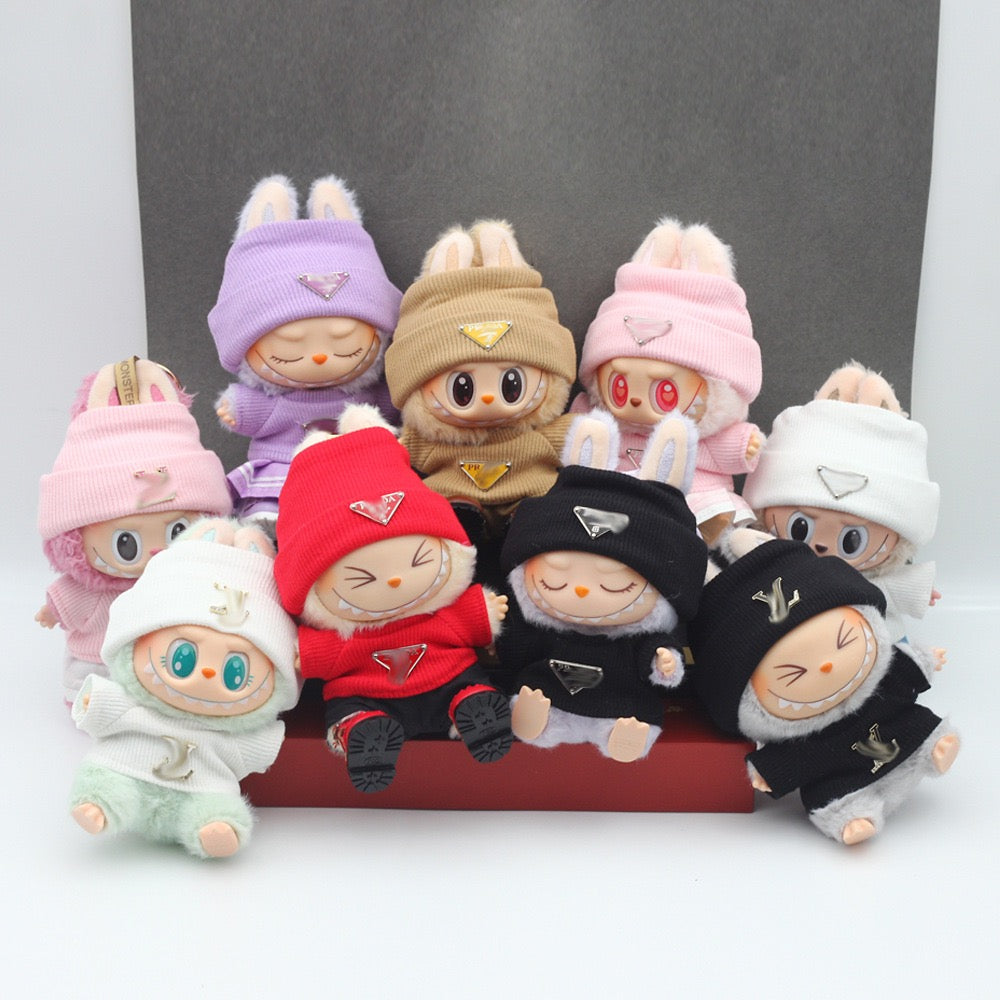 Labubu 4inch bag charm clothes outfits - LV logo - 062354