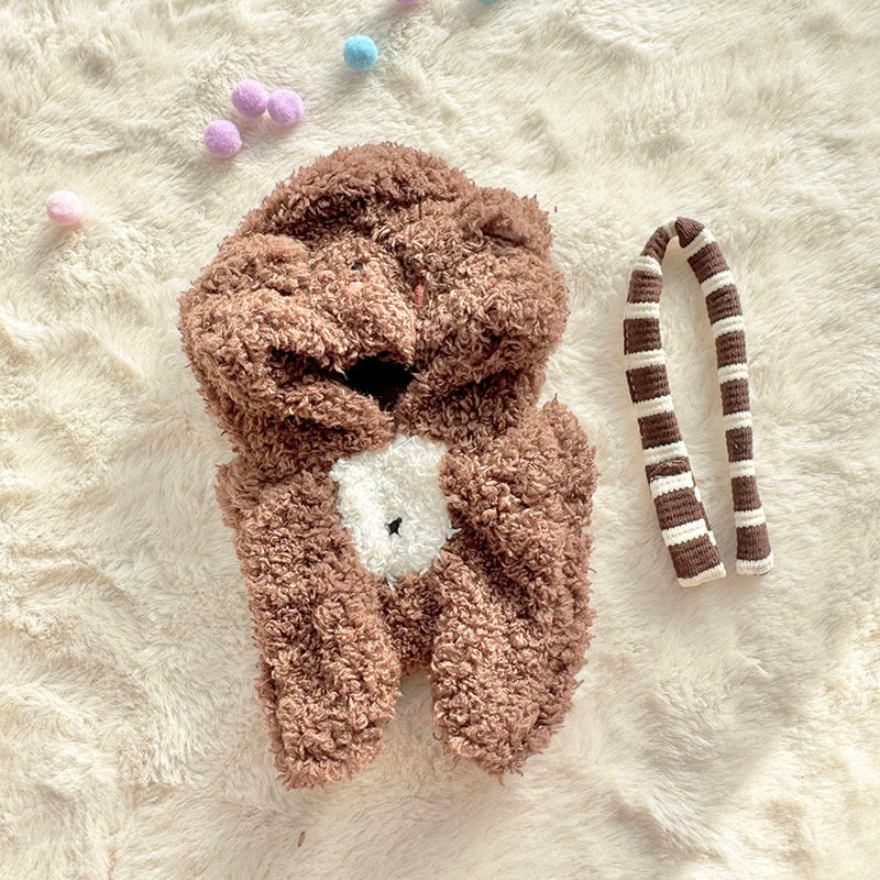 4inch bag charm cute custom clothes outfits - brown & pink bear - 021804/021805