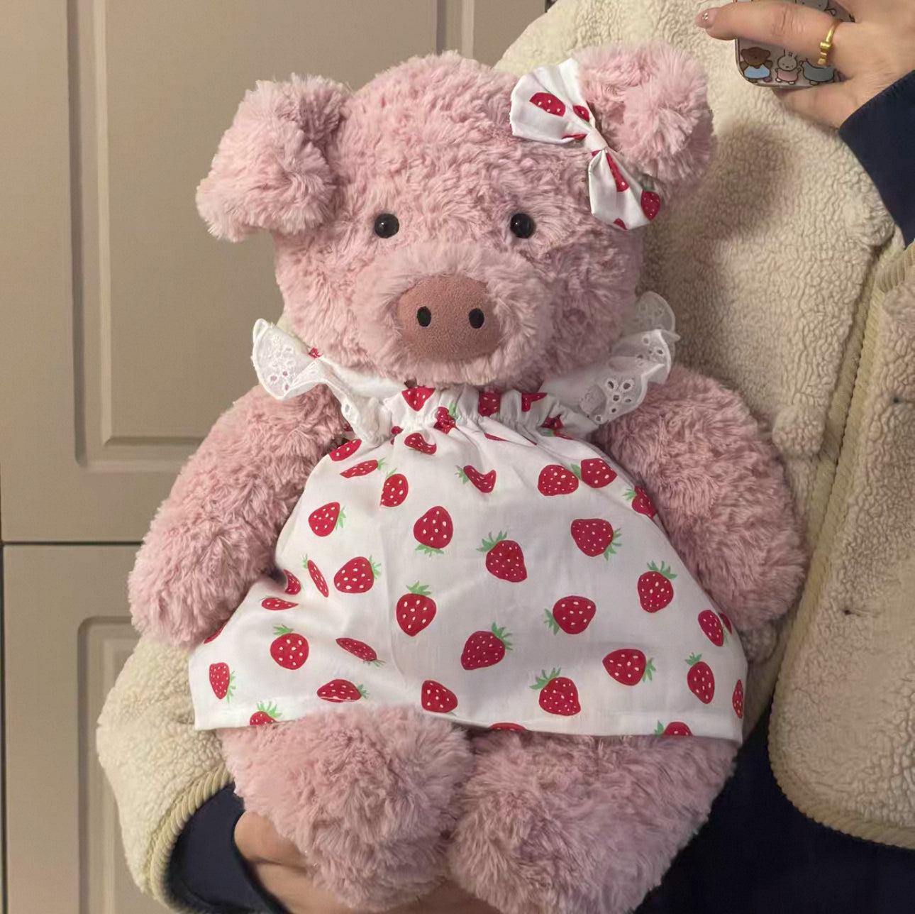 Bartholomew bear clothes outfits - Red strawberry dress (Tiny/Medium/Large/Huge)