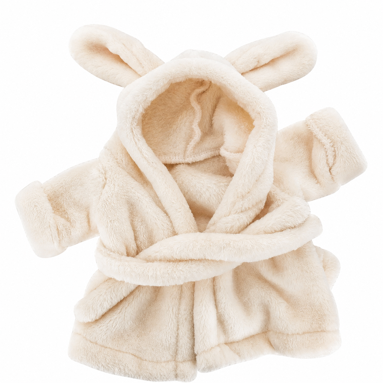 Medium Bartholomew bear cute clothes outfits - Ivory Bathrobe