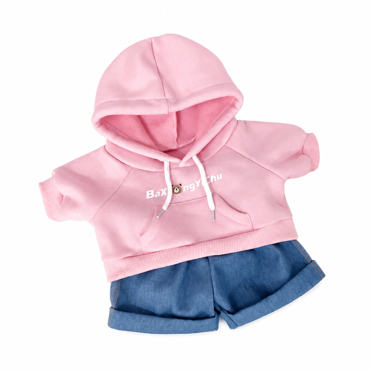 Bartholomew bear cute clothes outfits - Pink Sweatshirt & Denim Jeans Set