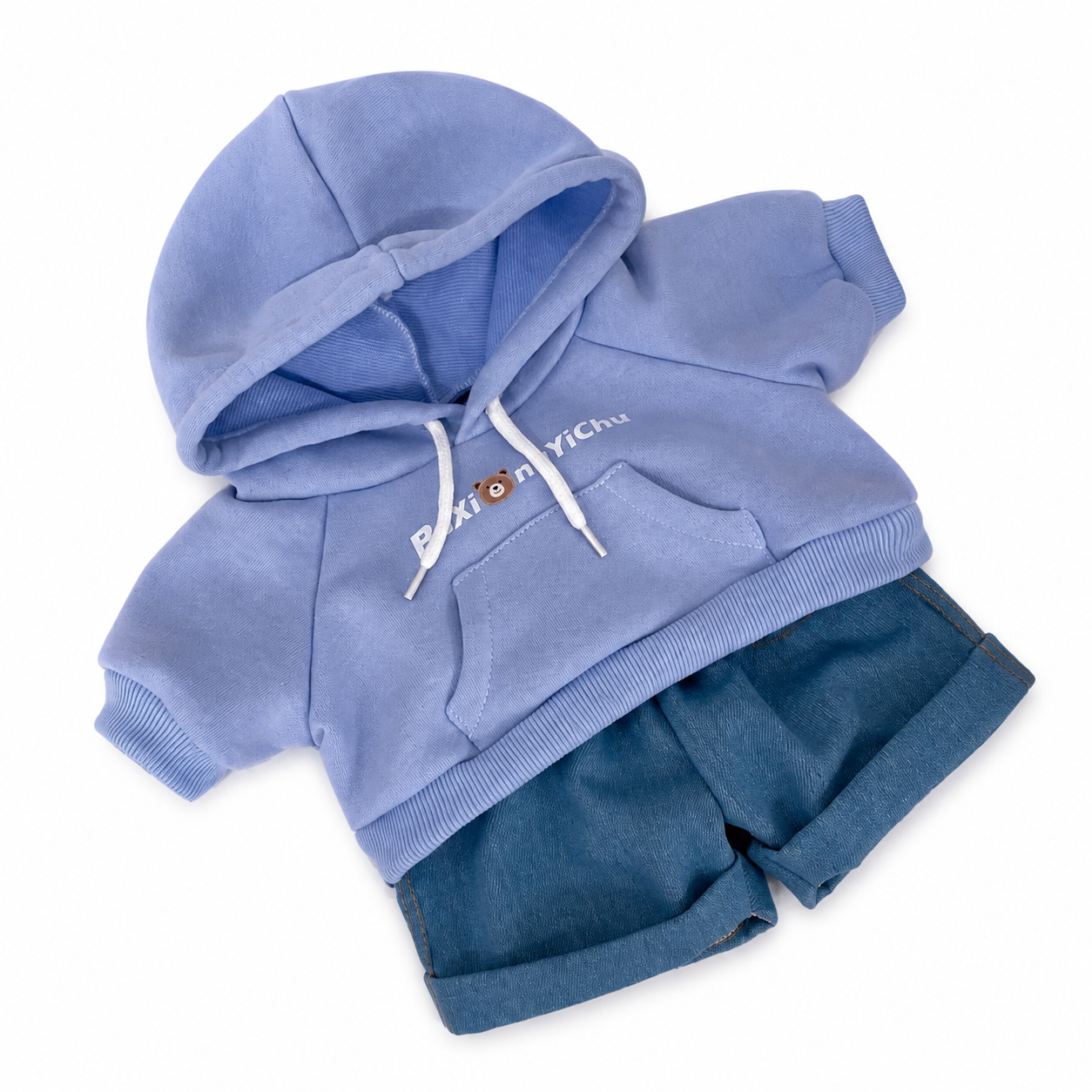 Bartholomew bear cute clothes outfits - Blue Sweatshirt & Denim Jeans Set