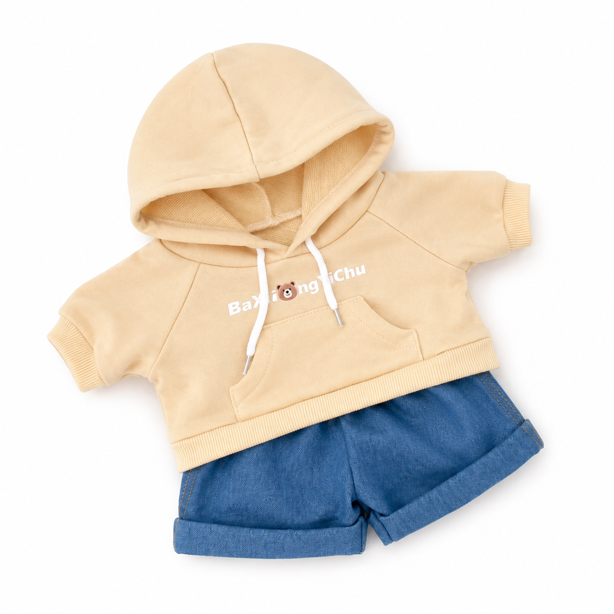 Bartholomew bear cute clothes outfits - Cream Sweatshirt & Denim Jeans Set