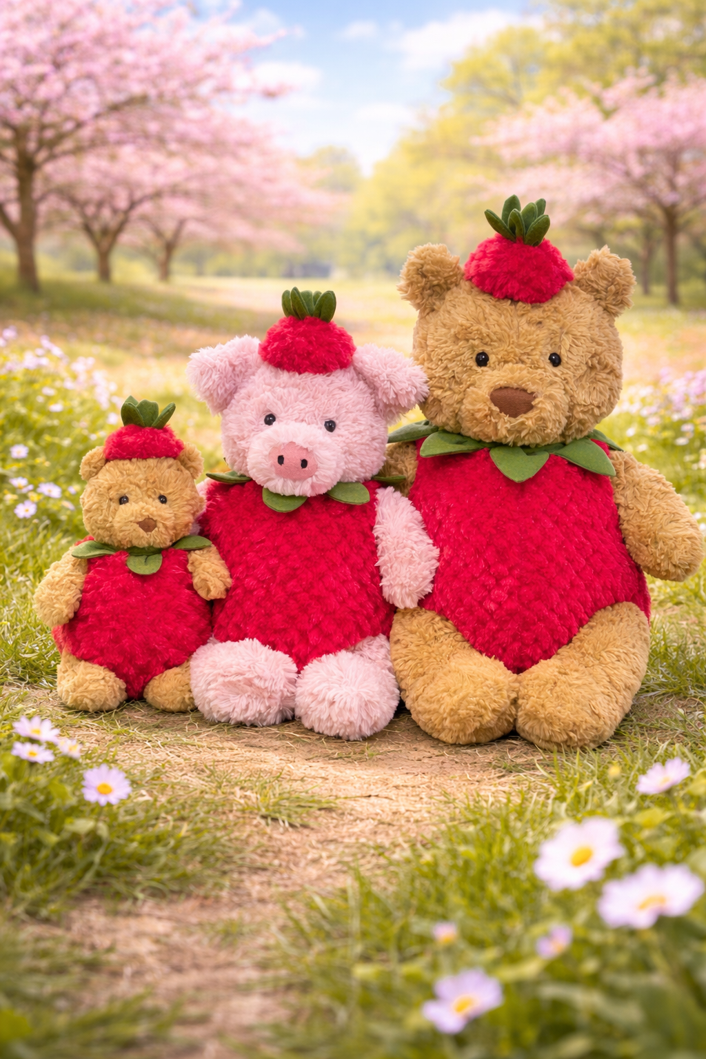 Bartholomew bear cute clothes outfits - Strawberry – furryfriendsplush