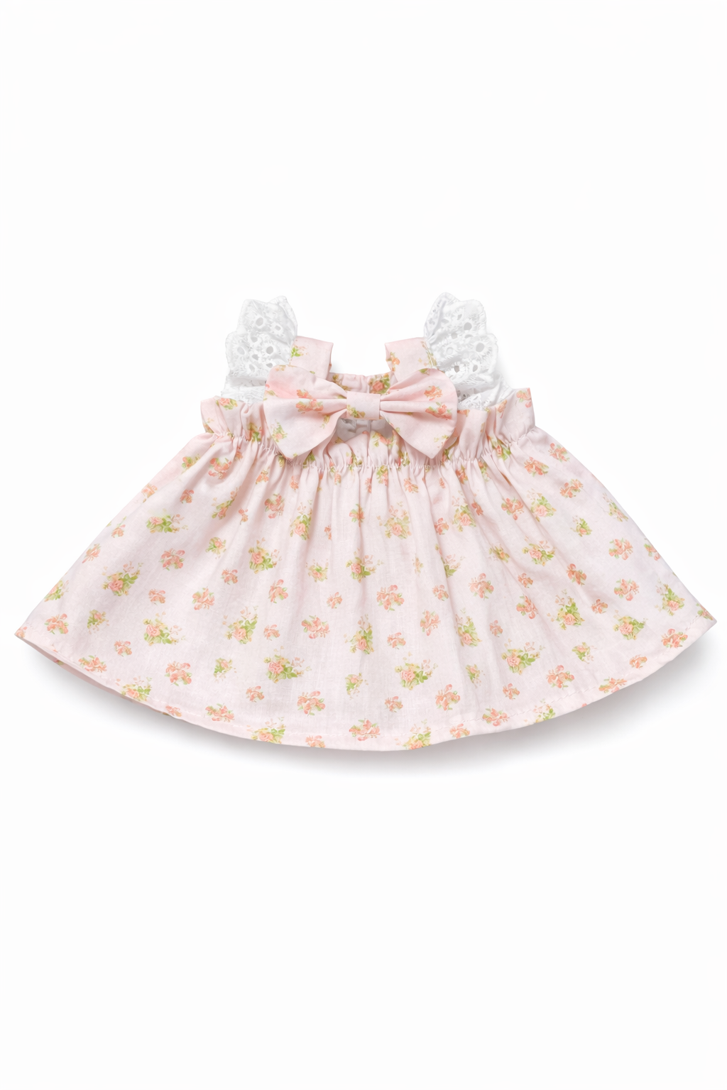 Niedliche, maßgeschneiderte Kleidung von Bartholomew Bear – blau/rosa geblümtes Kleid – FX18/FX19 (Klein/Mittel/Groß/Riesig)