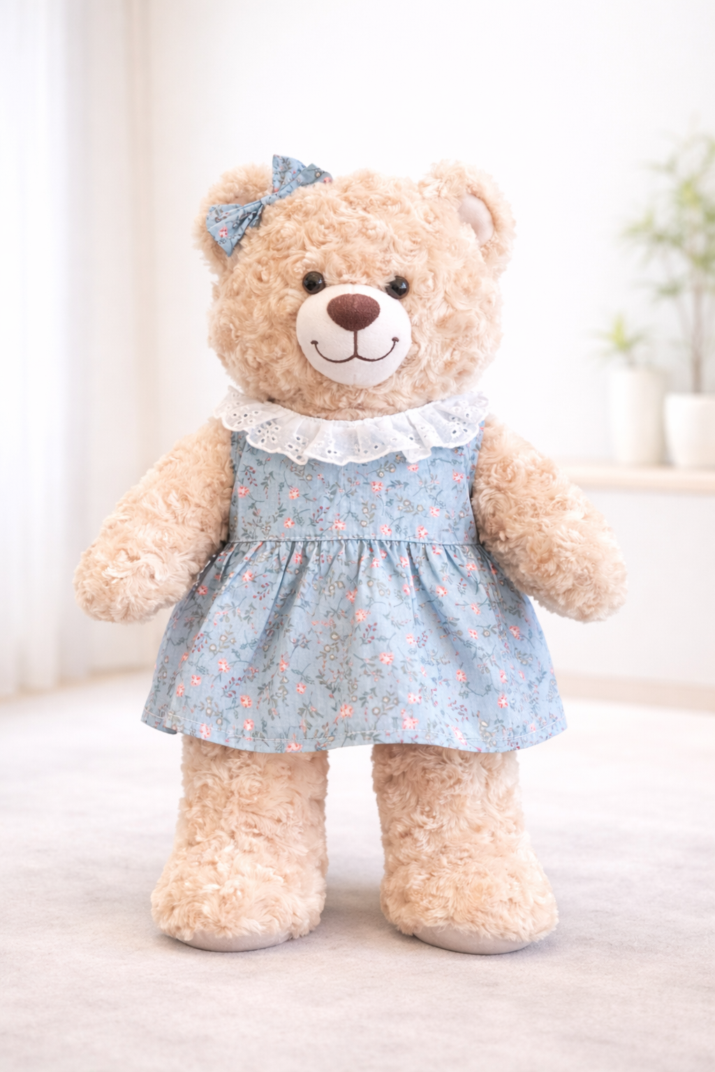 Build-A-Bear Standard plush clothing outfits - Blue Floral Dress