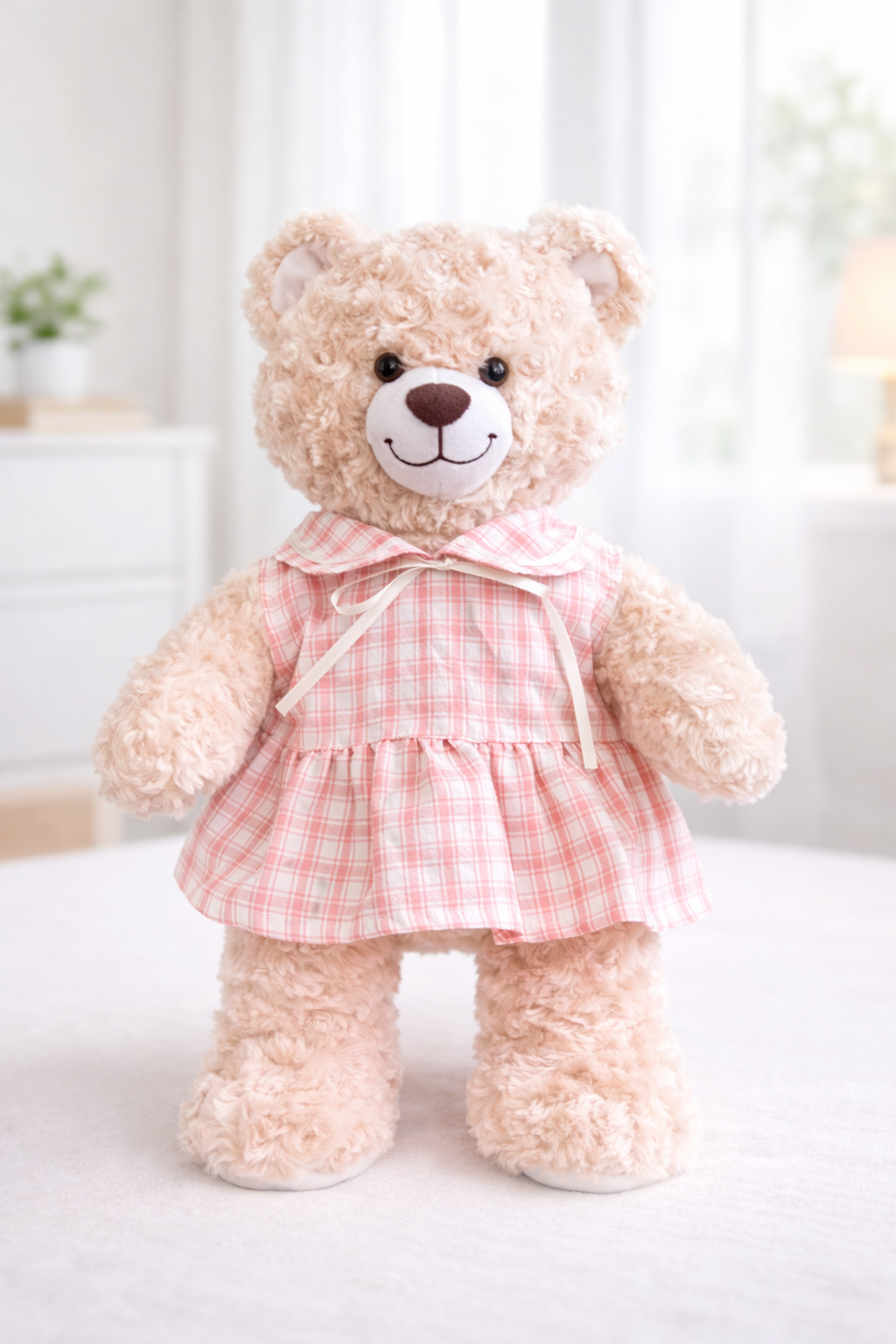 Build-A-Bear Standard plush clothing outfits - Pink Plaid Dress