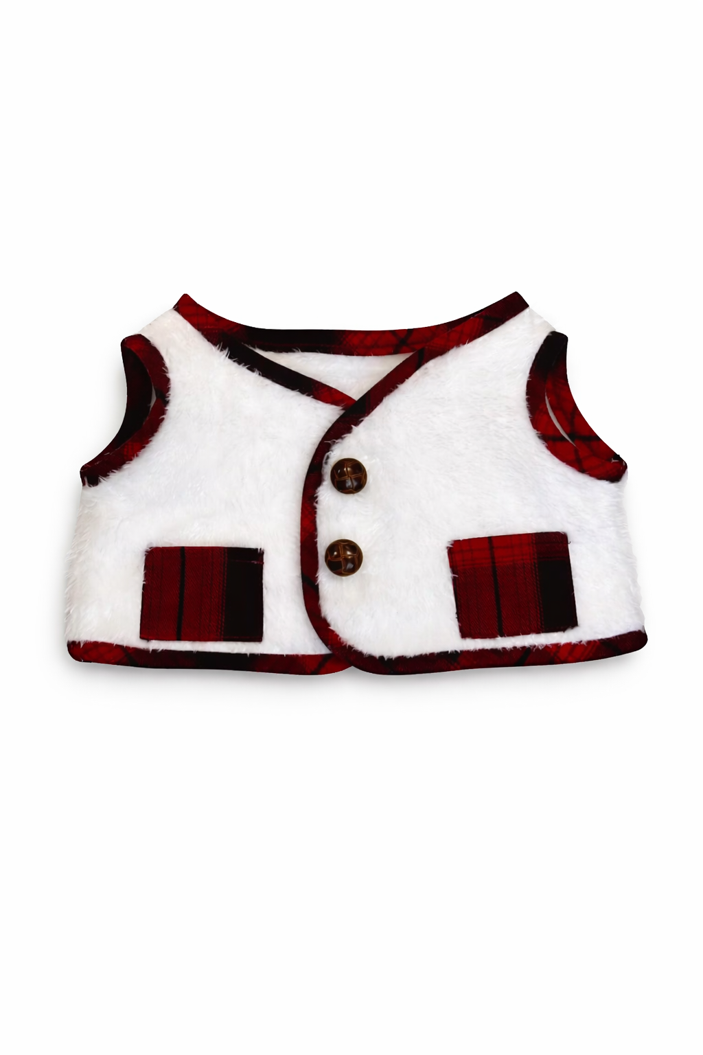 Bartholomew bear cute clothes outfits - Christmas Red Fleece-Lined Vest