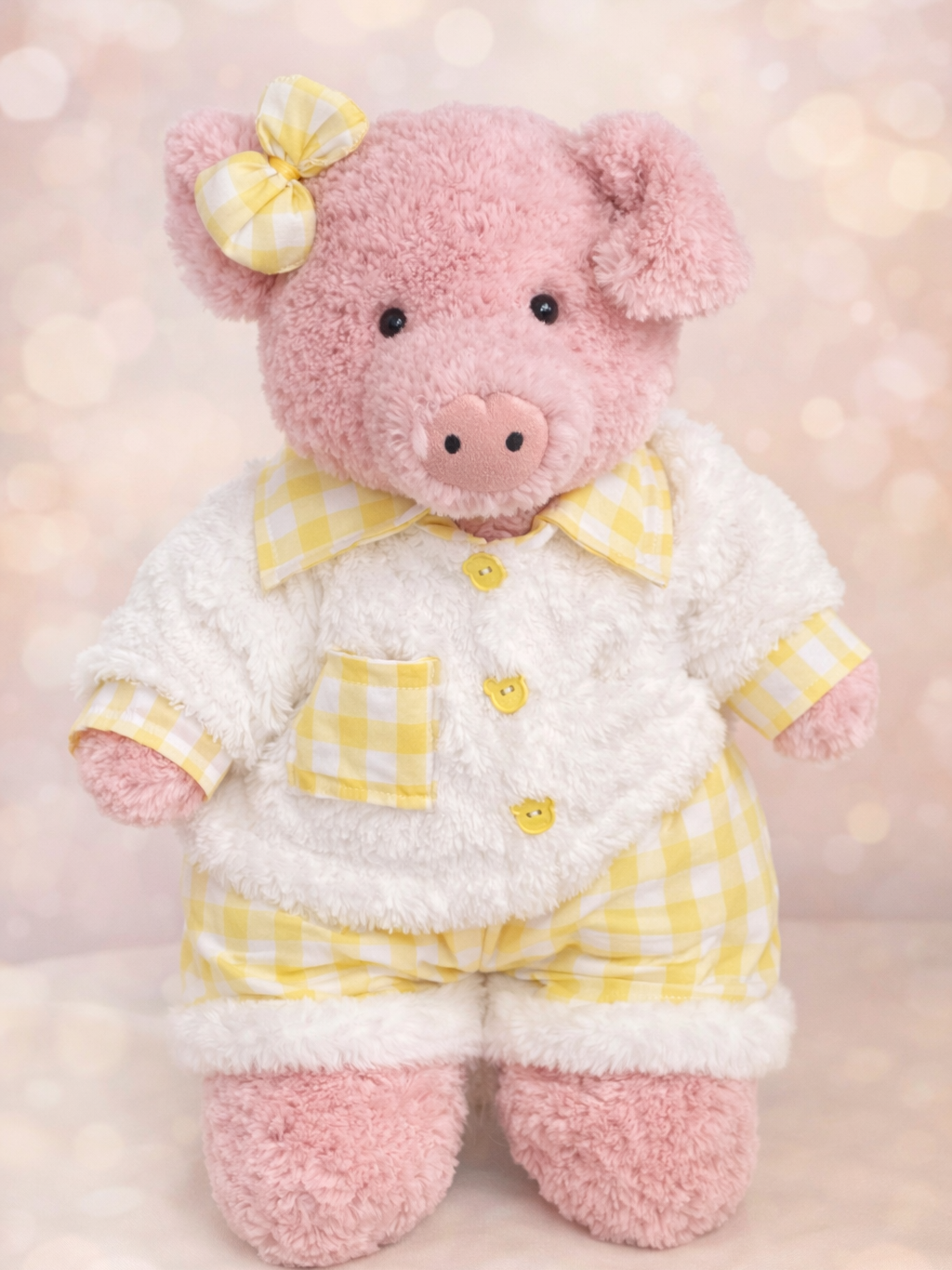 Bartholomew bear cute clothes outfits - Yellow fluffy Pajama Set