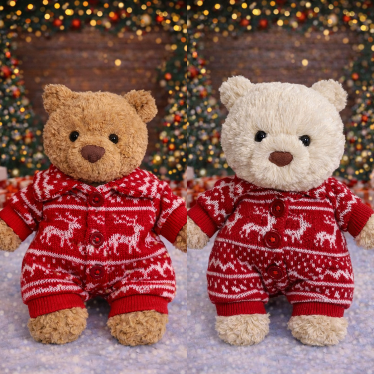Bartholomew bear cute clothes outfits - Christmas red pajamas