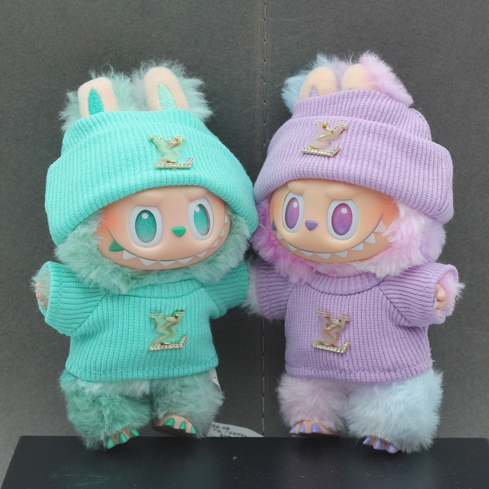 Labubu 4inch bag charm clothes outfits - LV logo - 062360