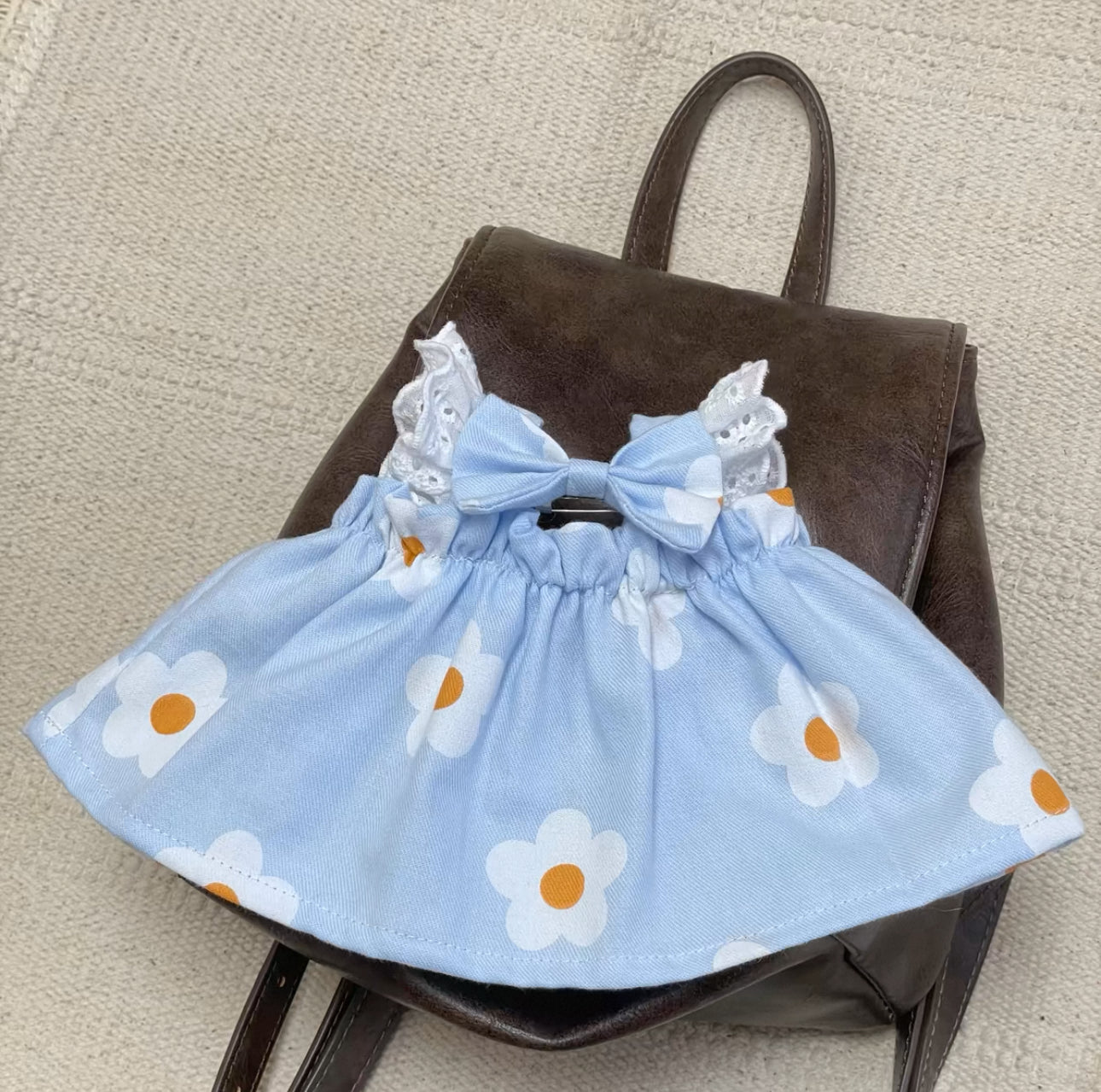Bartholomew bear clothes outfits - Blue floral dress (Tiny/Medium/Large/Huge)