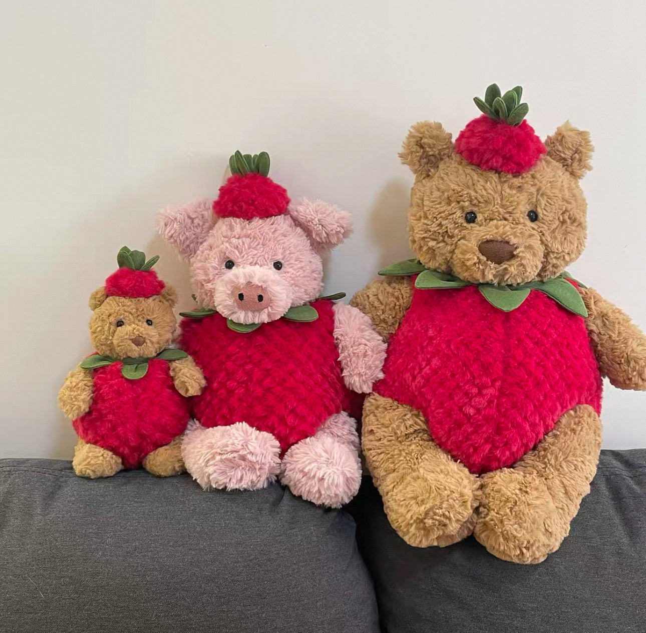 Bartholomew bear cute clothes outfits - strawberry(tiny/medium/large/huge)