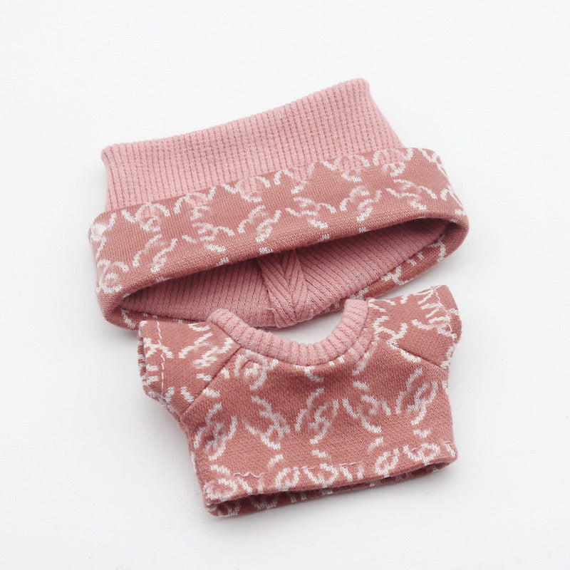 Labubu 4inch bag charm clothes outfits - CC logo - 062332