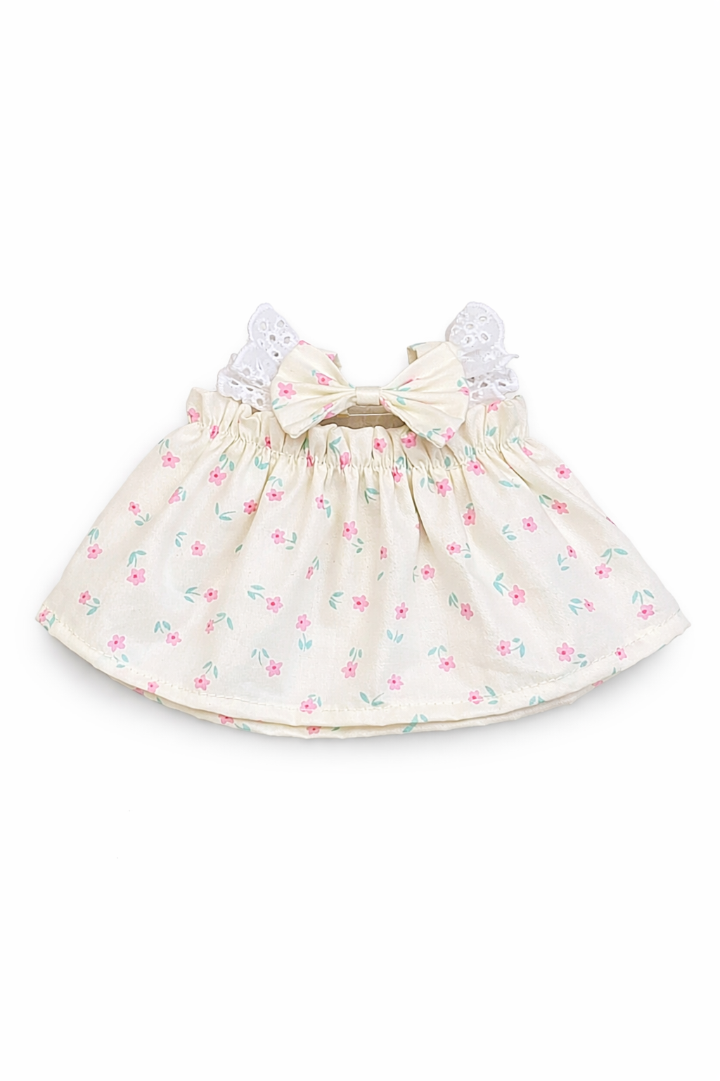 Yellow Floral Flutter Sleeve Dress for Bartholomew Bear Plush – 10–22 Inch Outfit