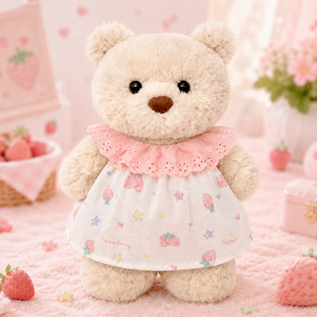 Bartholomew Bear Junior clothes outfits - Hand-Painted Strawberry Nightgown