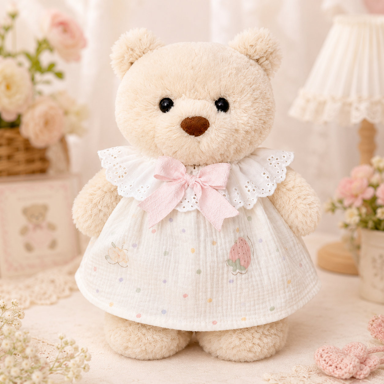 Bartholomew Bear Junior clothes outfits - Polka Dot Strawberry Dress