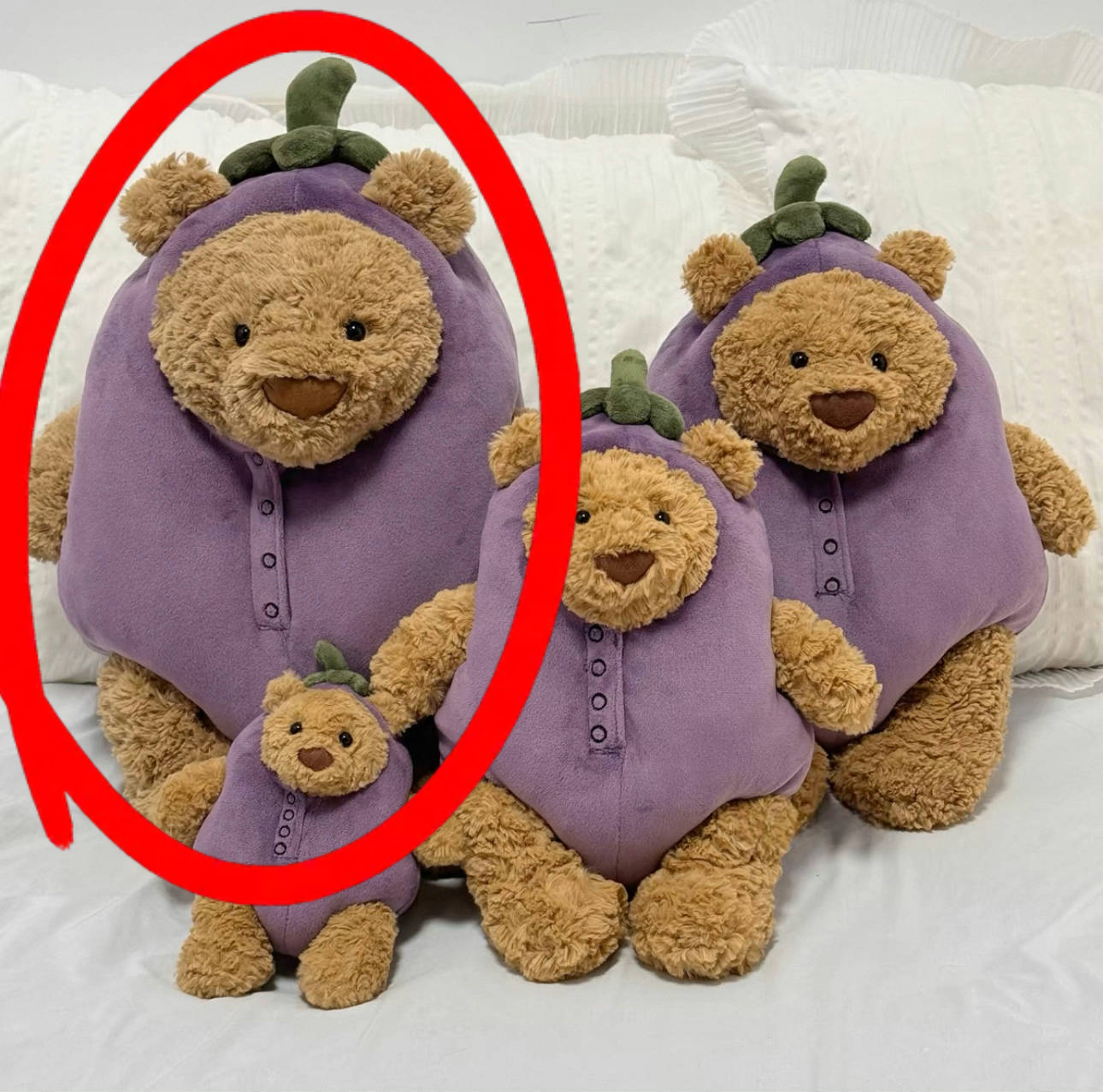 Bartholomew bear cute clothes outfits - eggplant(small/medium/large/huge)