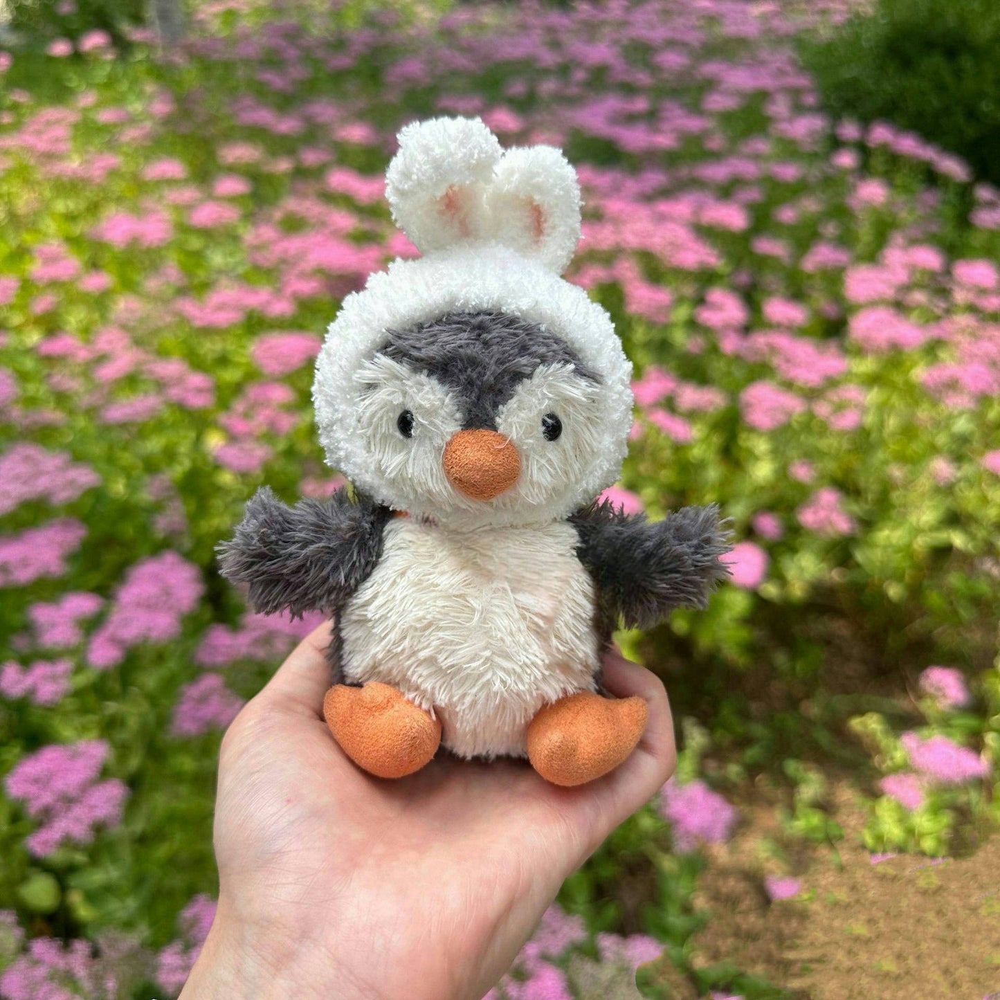 3inch jellycat amusable peanut/small peanut penguin cute hat outfit - bunny ear hat - AP09