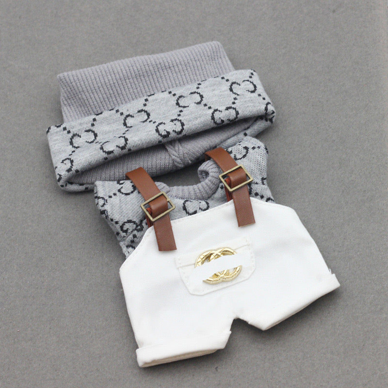 Labubu 4inch bag charm clothes outfits - GG logo - 062358