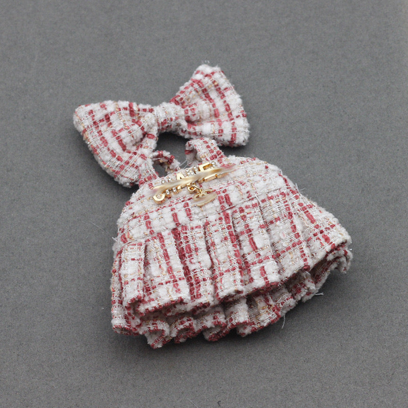 4inch bag charm cute custom clothes outfits - Red logo dress - 053148