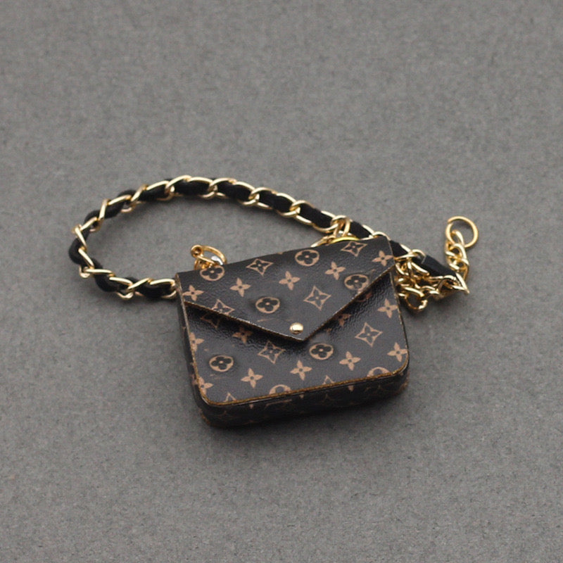 4inch bag charm cute custom bags - Dark brown flap bags - 0623B83