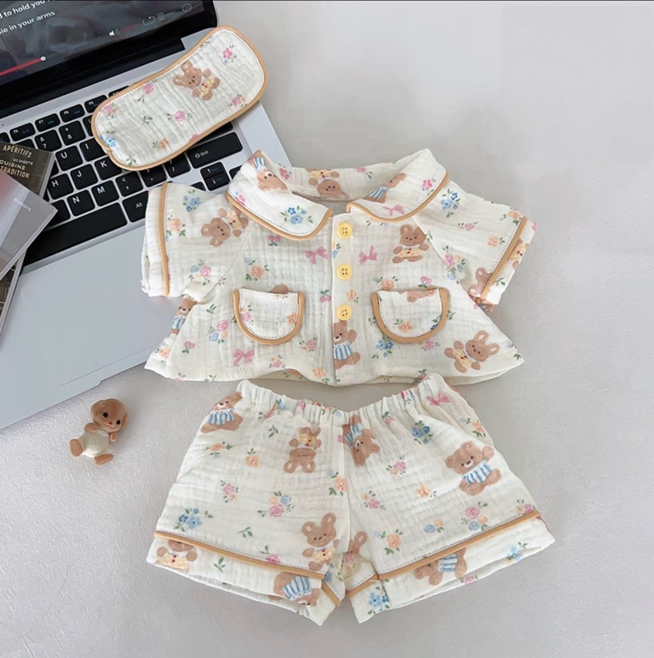 Bartholomew bear cute clothes outfits - Floral Bear Pajamas