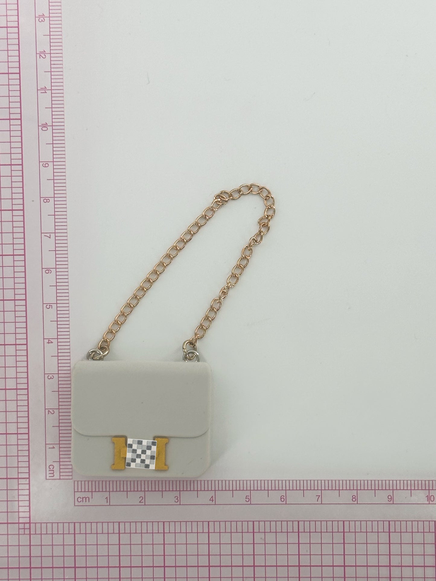 4inch bag charm cute custom bags - white luxury H logo bag - 0531B05